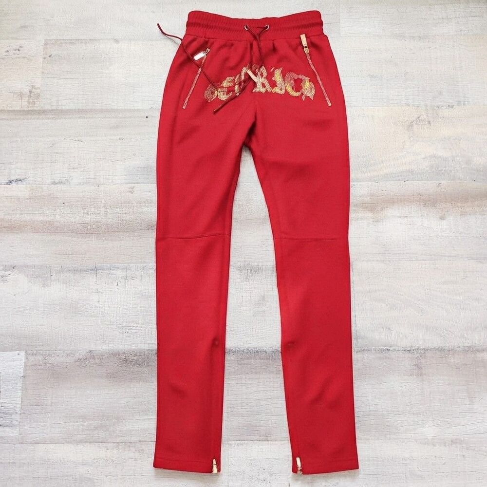 ​Guapi Limited Edition Aaron Wilhelm Red Jogger Pants Men's Size 30 Rhinestone